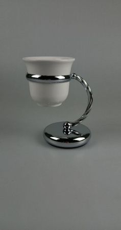 Stil Haus Giunone, настольный керамический стакан, цвет хром, артикул G718(08)