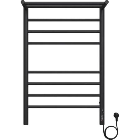 Полотенцесушитель электрический с полкой Terminus Аврора П8 50х80 КС 905, черный матовый, артикул 4670078556974