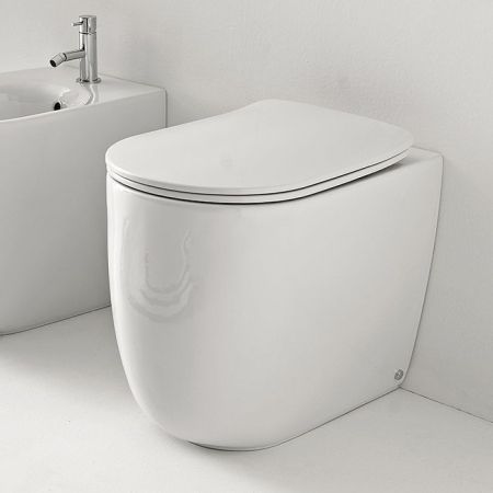 Kerasan Nolita Унитаз безободковый пристенный 55х35 см, с креплениями WB5N, цвет белый глянцевый, артикул 531801