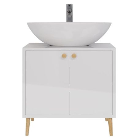 Тумба с раковиной напольная Dreja Luno 60 см, белый, артикул 99-2001-com