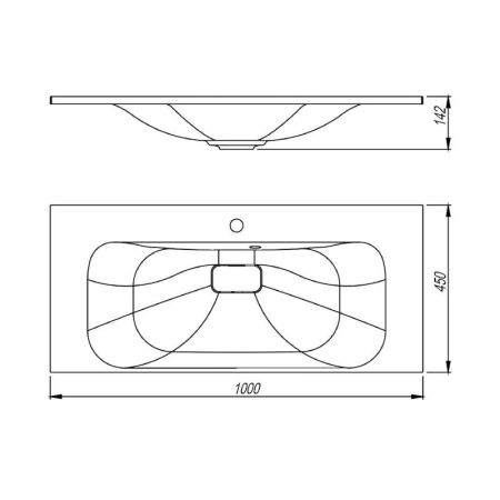 Раковина Florentina Фортуна 100 см 10.270.01000.001, белая, артикул 10.270.01000.001