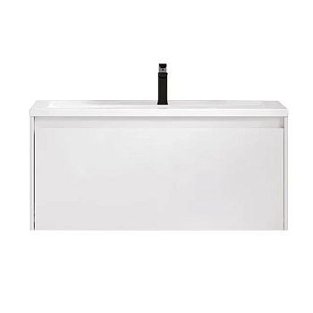 Тумба под раковину подвесная Velvex Klaufs tp.KLA.MAR.100.1Y белый, 100 см