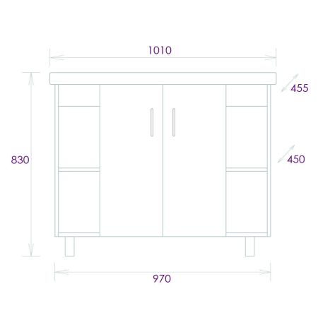 Тумба Onika Тимбер 100 напольная, серая мат./дуб сонома (ум. Фостер 100), артикул 110010