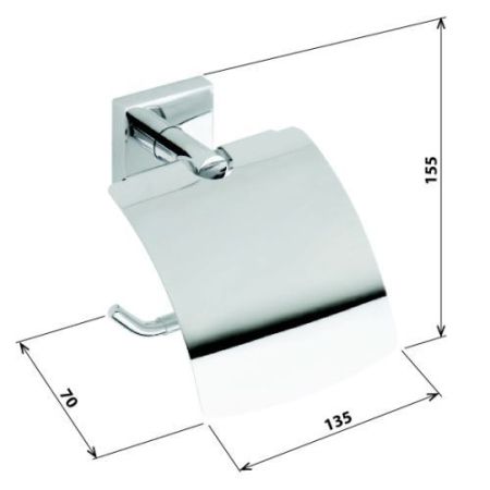 Держатель BETA для туалетной бумаги с крышой 135x180x90мм, хром, артикул 132112012