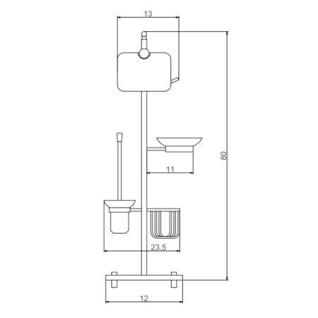 Напольная стойка Savol S-00A01, хром, артикул S-00A01