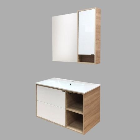 Зеркало со шкафом Comforty Гамбург 90 4142227 Дуб сонома