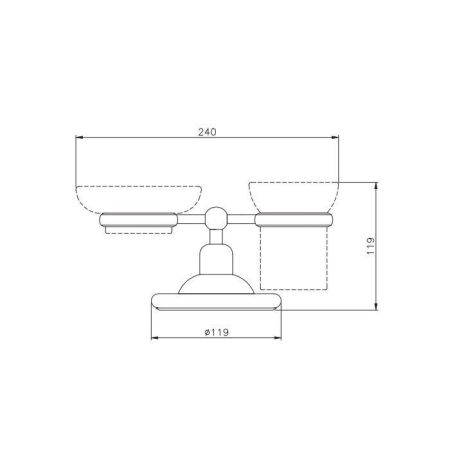 Nicolazzi Cristallo Di Rocca Держатель для мыльницы и стакана, цвет: хром (без керамики), артикул 1494CR09C
