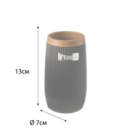 Стакан для ванной комнаты FIXSEN BLACK BOOM FX-411-3, черный/коричневый