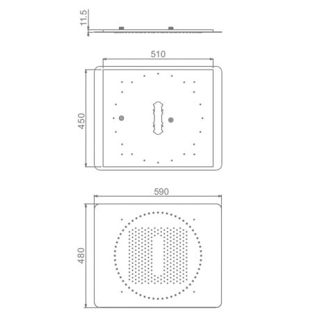 Верхний душ потолочный Raglo R452.03, хром