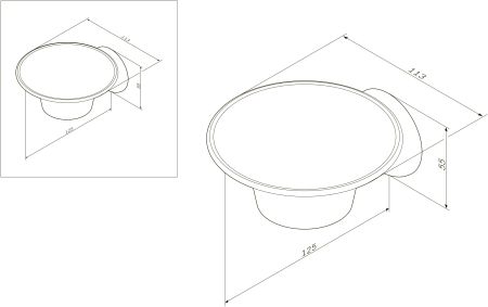 A8034200 Like, Стеклянная мыльница с настенным держателем