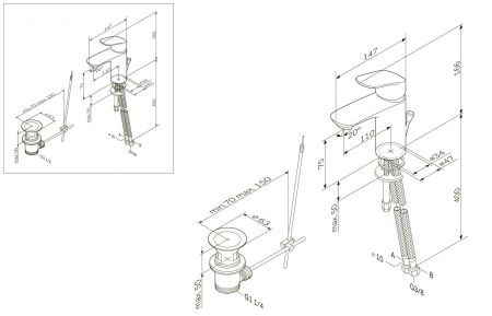 F8092116 Like смеситель для умывальника с донным клапаном, излив 110 мм, хром, шт, артикул F8092116