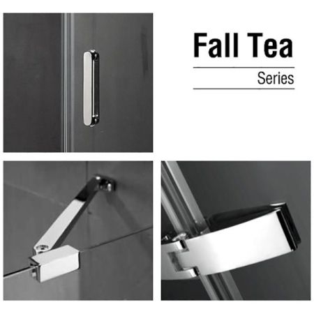 Душевой уголок Gemy Fall Tea 90х90 пятиугольный профиль Хром стекло прозрачное, артикул S29115