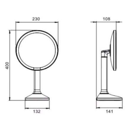 Зеркало косметическое с подсветкой JAVA S-M8888H, черный, артикул S-M8888H