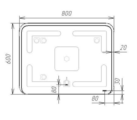 Зеркало VIANT "Бали" 80х60 LED подсветка (VBAL8060-ZLED), артикул VBAL8060-ZLED