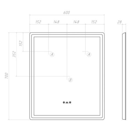 Зеркало VIGO Geometry Step 600, артикул 148