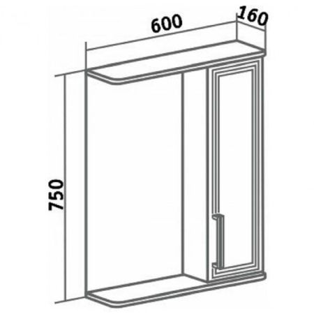 Зеркало со шкафом Runo Олимпия 60 4620750028121 с подсветкой Белое