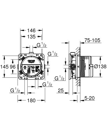 Готовый комплект для душа GROHE Grohtherm SmartControl (NSB0134-1)
