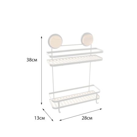 Полка металличеcкая FIXSEN MAGIC  FX-950B-2, черный/коричневый, артикул FX-950B-2