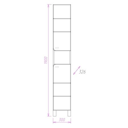 Пенал Onika Стиль 30 напольный, белый/ясень шимо, универсальный, артикул 403048