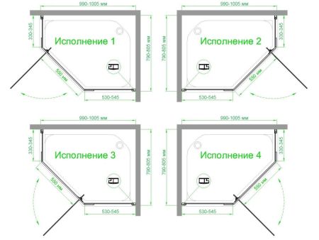 Душевой уголок Royal Bath RB 1080TR-C 80х100х200 (матовое), артикул RB1080TR-C