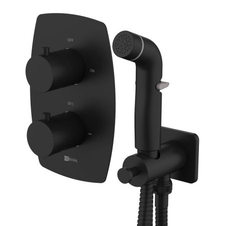 Смеситель Lemark Ursus термостатический с гигиеническим душем, встраиваемый (LM7240BL), артикул LM7240BL