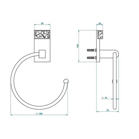 THG GINKGO Полотенцедержатель-кольцо, цвет полированное золото, артикул U5E-F01-504N