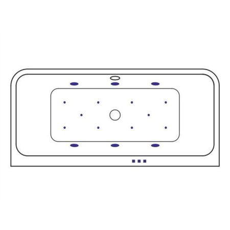 Ванна EXCELLENT Arana 180x85 "RELAX" (хром), артикул WAEX.ARA18.RELAX.CR