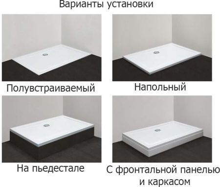 Поддон из стеклокомпозита Cezares Tray M R 80x80x4 Белый, артикул Tray-M-R-80-550-35-W