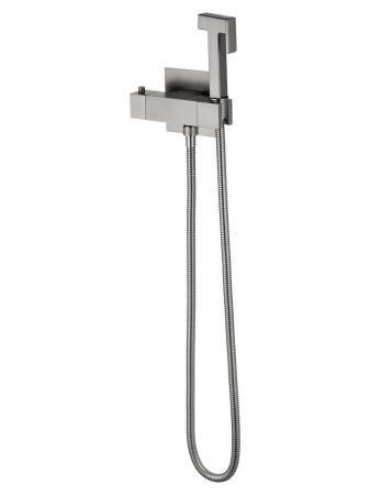 Смеситель с гигиеническим душем и термостатом встраиваемый WONZON & WOGHAND, Темный графит (WW-88819903-BGM)