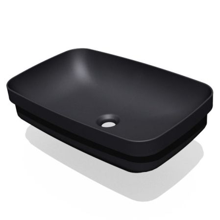 Kerasan Tribeca Раковина встраиваемая/накладная 60х38см, без отв. под смеситель, цвет: черный матовый