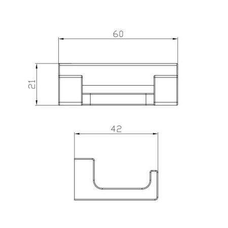 Крючок для ванной комнаты двойной Rav Slezak NIL NLA0102MG, сатин, артикул NLA0102MG