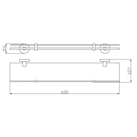 Полка стеклянная Rav Slezak COLORADO COA0900/60Z, золото, артикул COA0900/60Z