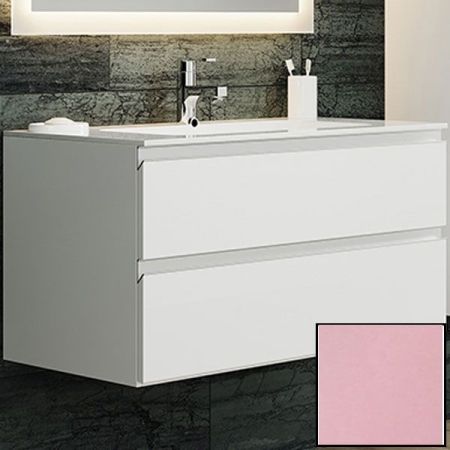 Тумба с раковиной SanVit Авеню-2 100 kavenu2100 в цвете Ral подвесная Розовый глянец, артикул kavenu2100