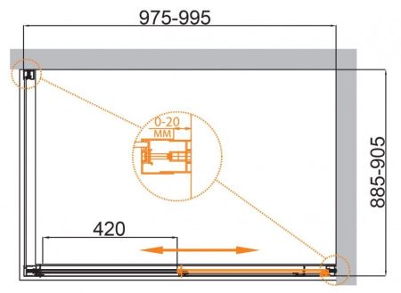 Душевой уголок COMFORT-AH-1, артикул COMFORT-AH-1-120/90-C-Cr