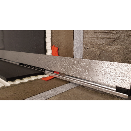 Желоб BERGES водосток WALL 600 пристенный, хром глянец, S-сифон D50 H60 боковой, артикул 091156