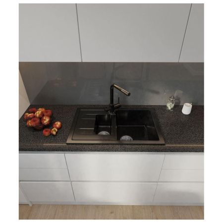 Кухонная мойка GranFest QUADRO 775KL, черный, артикул Q-775KL черный