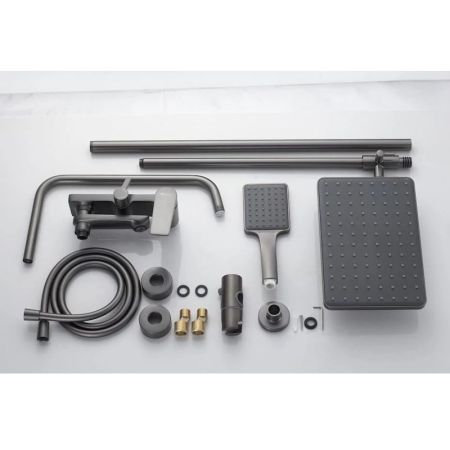 Душевая система Knotlor KN-62/GM, вороненая сталь, артикул KN-62/GM