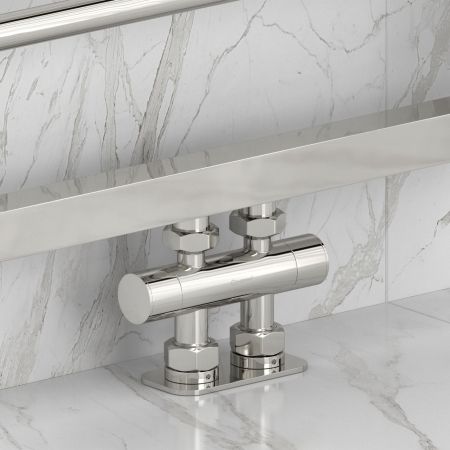 Вентиль, Сунержа, EU50, 2 х НР G 1/2" / 2 х НГ G 3/4", прямой, скрытый, материал-нержавеющая сталь, цвет-чёрный матовый, артикул 31-1417-1234