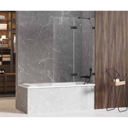 Шторка для ванны NEW TRENDY AVEXA 100 см EXK-1983 R (черный), артикул EXK-1983