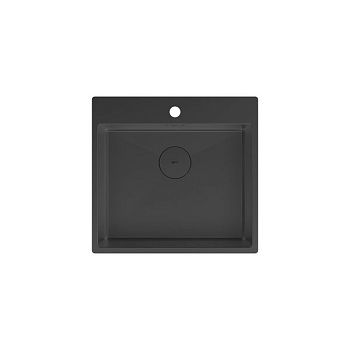 Кухонная мойка Lemark JANGA 540 прямоугольная из нержавеющей стали цвет: чёрный матовый (9932112)