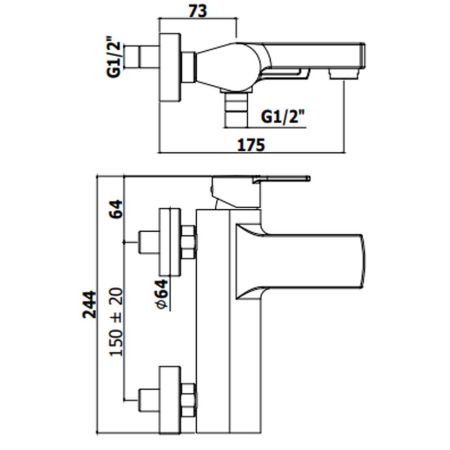 Смеситель для ванны Paffoni Ringo RIN023BO белый матовый, артикул RIN023BO