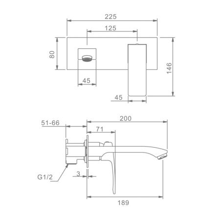 Смеситель для раковины встраиваемый Raglo R01.11.03, золотой сатин, артикул R01.11.03