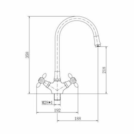 Смеситель для кухни с гибким изливом FASHUN A44127-7, хром/черный
