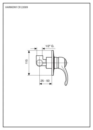 Emmevi Harmony, встраиваемый в стену однорычажный смеситель для душа, цвет хром, артикул 22009/CR