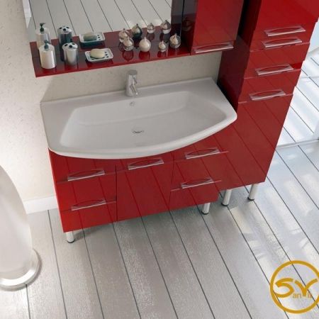 Тумба с раковиной SanVit Эдем Lux 90 kedem090 в цвете Ral Желтый глянец