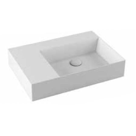AZZURRA ELEGANCE Squared раковина подвесная/накладная 60х45см без отв. под смеситель , левая, цвет белый