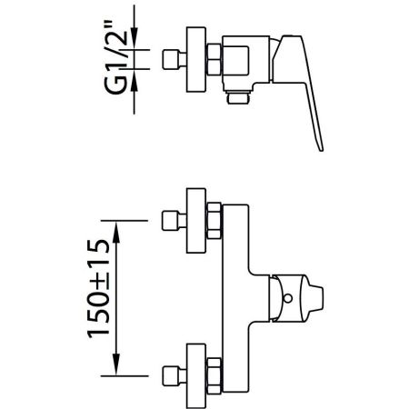 START XTREME Смеситель для душа (комплект ручной душ, шланг, крепление), ec1, хром, артикул 60196