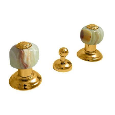 Nicolazzi Onice Смеситель для биде с 2мя ручками, на 3 отв., цвет: золото, артикул 2110GO09O