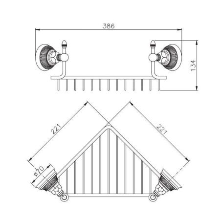 Nicolazzi Impero Полочка-решетка, цвет: хром, артикул 1495CR36