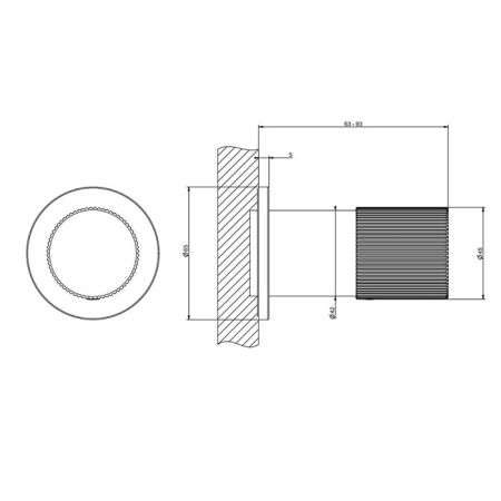 GESSI HABITO RIGATO Смеситель настенный встраиваемый, однорычажный, внешняя часть, цвет Black Metal PVD, артикул 70599#706